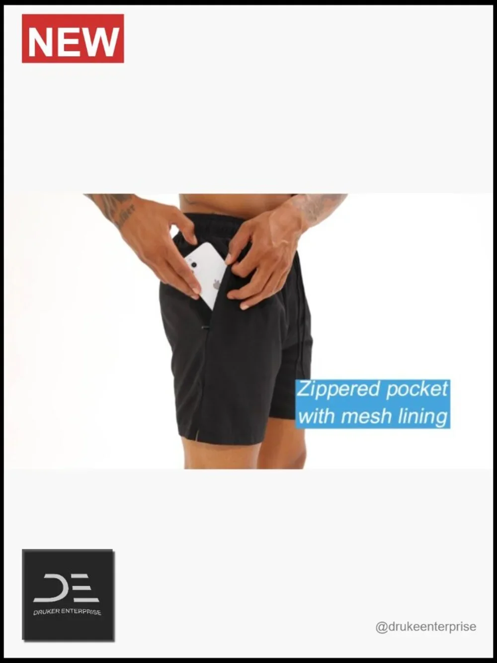 Men's Swim Trunks Quick Dry Beach Shorts with Zipper Pockets Mesh Lining